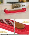 Hot Dog Cutter Criss Cross Slicer With No Touch Release And One Touch Eject for BBQ grilling, red with food grade stainless steel blade