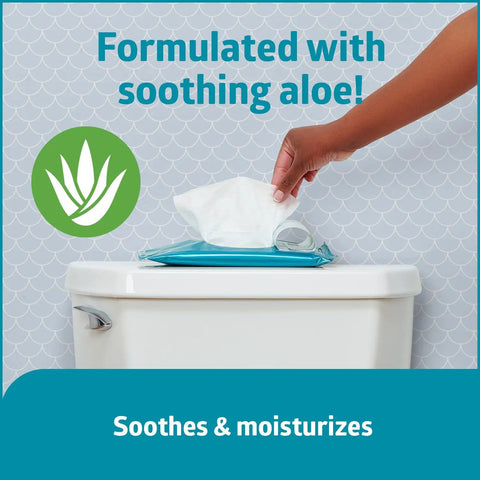 Person using ReadyFlush Biodegradable Flushable Wipes 576 Count In 24 Pack Of 24 Hydraspun Dispersible Fibers