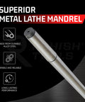 2MT Parallel Lathe Alignment Test Bar With High Precision EN31 Alloy Steel Mandrel for Tailstock Realignment, 1 Micron Accuracy