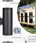 Dusk To Dawn Outdoor Wall Light With Up And Down Lighting, LED A19 Bulbs Included, Exterior Light Fixture For Garage Porch Front Door shown