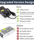 Comparison of Beefy 600W 50A AC To DC Converter 12V Power Supply with safety features vs basic converter