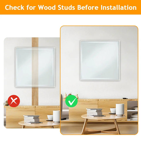 Check for wood studs before installation of Built Tough Heavy Duty Zinc Alloy Drywall Anchors With Self Drilling Screws.