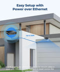 4K PoE Security Camera System With Dual Outdoor Cameras installed on a modern home showcasing easy Power over Ethernet setup.