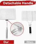 Extra Large Grill Basket For Outdoor Grillin With Detachable Handle, comparison with other grill basket, detachable handle highlighted