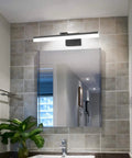 24 Inch LED Modern Matte Black Bathroom Vanity Light Over Mirror Bar With 180 Degree Up Down Adjustment for shadow-free lighting