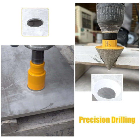 HASFER 13-piece diamond core drill bit set with yellow vacuum-brazed hole saw, 5/8-11 thread, drilling tile.