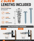 Heavy Duty Metal Self Drilling Drywall Anchors Featuring Dual Sized Screws; 1.34" long and 1.10" short screws for versatile installations.