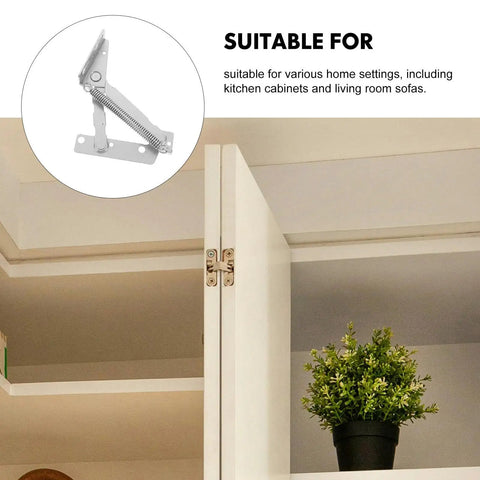 Two Pack Corner Cabinet Spring Hinges for Folding Sofa Beds and Cabinets, easy install in kitchen cabinet, steel hinge detail