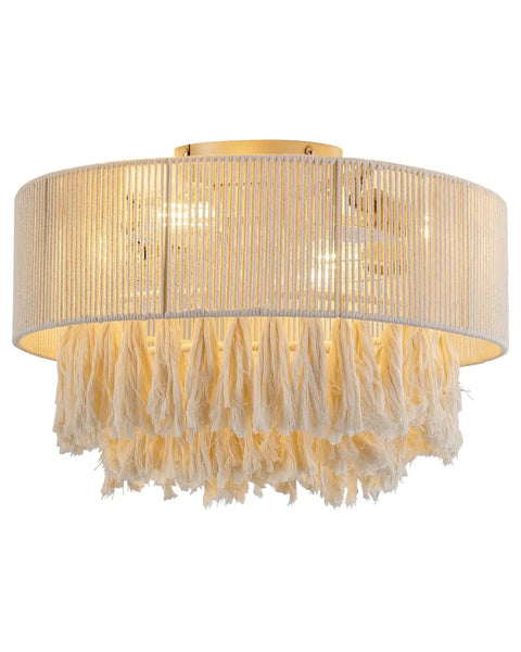 XINGSIYUELYX Ceiling Fan with Light, gold ceiling fan with fringe light shade, stylish home decor, modern design.