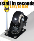 Installing Two Inch Caster Wheels Set Of Four With Silent Polyurethane Tread, Heavy Duty Swivel Plate Casters For Cart, Black Finish