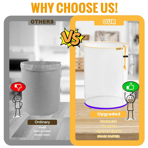 Comparison of ordinary filter bag vs upgraded 5 Pack All Mesh Filter Bags For 5 Gallon Buckets With 25 73 120 160 220 Micron Nylon Strainers Reusable With 2 Pressing Screens Perfect For Homegrown Hydroponics Veggies Yerba Mate Tea Filtration