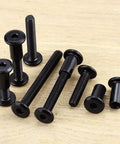 10 Sets Top Shelf M6 75mm Black Coated Flat Head Socket Cap Screws With Binding Nuts And 4mm Hex Wrench showcasing various lengths
