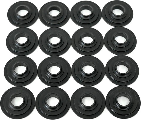 Turnkey Six Point Zero Camshaft Installation Kit For Daily Drivers Featuring Beehive Valve Springs GM Lifters Pushrods Retainers And Head Gaskets built in USA rubber valve spring retainers set on white background.