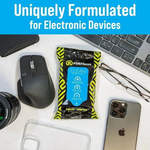 To Go Tech Wipes 25 Count Skin Safe Electronics Cleaning Wipes for screens phones tablets laptops travel size