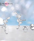 Implant Grade Titanium Screw Back Studs For Sensitive Ears Built Tough And Looking Sick With Zero Allergies Making Them A Straight Up Game Changer For Daily Grind in elegant leaf design with gems.
