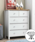 White dresser with 20 Pack Crystal Cabinet Knobs for Cabinets and Drawers, Diamond Shaped Silver Pull Handles, 30mm Diameter Glass