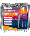 50 Pack 4-Inch Galvanized U Shaped Landscape Staples Garden Stakes For Lawn Landscaping Ground Stakes Weed Barrier Fabric Tent Stakes Outdoor Decor And Christmas Display 11 Gauge Rust Resistant Steel