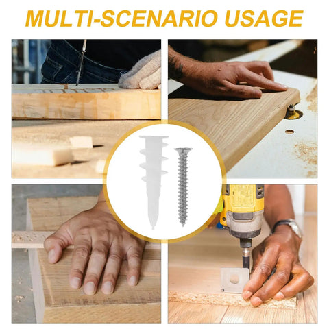Drywall Anchors Kit With Plastic Expansion Tubes And Screws 50 Heavy Duty Sets Made From Stainless Steel in use montage