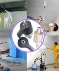Collage of Upgraded 245103 Prime Spray Valve Kit With Drain Valve for Airless Paint Sprayers in use