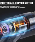 Beast Of A 70KN Electric Ratchet Cable Cutter motor close-up with copper construction and power features visible.