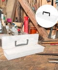 Grab And Go Portable Plastic Toolbox With Handle, large capacity craft and hardware organizer on a workbench.