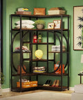 Sick Seven Tier Corner Shelving Unit For Living Room Or Office With Industrial Chic Vibe And Heavy Duty Metal Frame Engineered Wood Bookshelf.