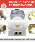 Automatic Cookie Press And Biscuit Maker With 8 Replaceable Nozzles, 180W Electric DIY Baking Machine, front view