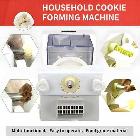 Automatic Cookie Press And Biscuit Maker With 8 Replaceable Nozzles, 180W Electric DIY Baking Machine, front view