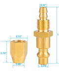 Solid Brass Pneumatic Fittings 2 Pack With Quarter Inch Barb And Quarter Inch NPT Ends For Quarter Inch ID Polyurethane Air Hose