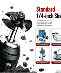 Built Dead Tough Carbide Tipped Router Bit Groove Cutter Made For Trex Composite Decking With Quarter Inch Shank Triple Wing Blade close up detail.