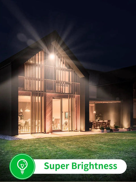 Beast Mode 400W LED Flood Light illuminates a modern house exterior at night, showcasing 40000 lumens 6000K IP65 floodlight effect.