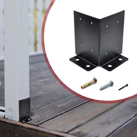 4 Pack Post Anchor Brackets Kit For 4x4 6x6 8x8 Wood Posts For Deck Supports Porch Railings And Handrails Heavy Duty Adjustable Base