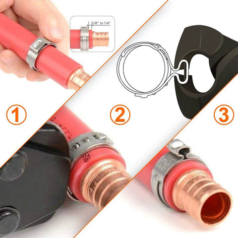 40 Pack 15.3mm To 18.5mm Single Ear Hose Clamps PEX Cinch Clamps Stainless Steel 304 Crimp Hose Clamp Stepless Cinch Rings