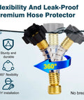 2 Pack RV Inline Water Filter And Hose Protector Kit For Camper Boat Rig NSF Certified To Crush Chlorine Sediment Nasty Smells Boost Flow And Serve Up Crisp Fresh Drinking Water For Your Next Trip, featuring premium hose protectors with 360° flexibility.