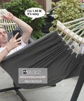 Extra Large Double Hammock For Two With 500Lb Capacity 220x150 Cm Canvas Cotton Bed 330 Cm Total Length Outdoor Indoor