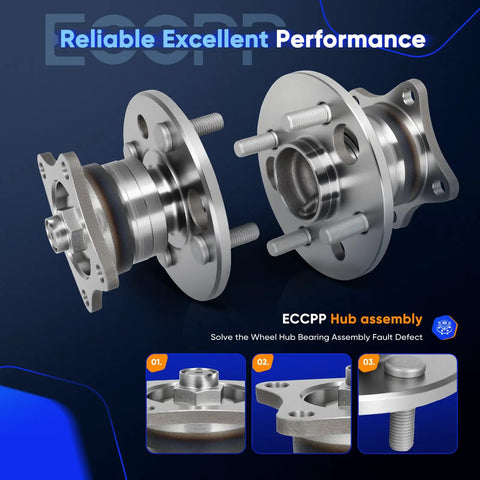 Recharge Your Rolling Stock With These Rock Solid 2 Piece Wheel Hub Bearing Kits Ready For Hardcore Commutes Compatible With Toyota Corolla And Chevrolet Prizm 1993 To 2002 Non Abs Configurations Direct Replacement 512018 Ensures Bump Free Travel Across showing two wheel hub bearings with bolts.