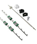 Killer Heavy Duty Hgr20 Linear Guide Rail And Rm1605 Ball Screw Set, two 1200 mm rails with four glide blocks and nut housing.