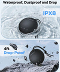 Round One Bluetooth Speaker With IPX8 Waterproof Shower Rating And Loud HD Sound Featuring 35W Peak Power 20W Tweeter And 15W Woofer