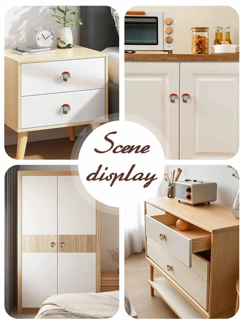 Sweet Abstract Art Solid Beech Wood Cabinet Knobs Featuring 1.6 Inch Round Profile And Rustic Red Brown Finish Arrives As A Pair on modern furniture.