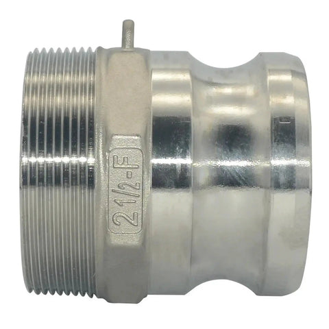 Heavy Duty Stainless Camlock Fitting Adapter Kit With Male And Female Quick Barb Disconnects In 1/2 3/4 1 1-1/4 2 3 4 Inch Sizes For Hose, Pump, And Valve, 2 1/2-F stainless steel adapter