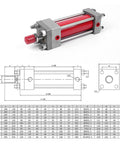 Beefed Up Heavy Duty Double Way Tie Rod Hydraulic Cylinder For Industrial Lifting And Rugged Machining Applications HOB150X500