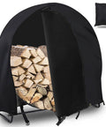 Heavy Duty 48 Inch Firewood Log Hoop Cover Outdoor Weatherproof Ring Rack Storage With Double Ended Zipper for Easy Access