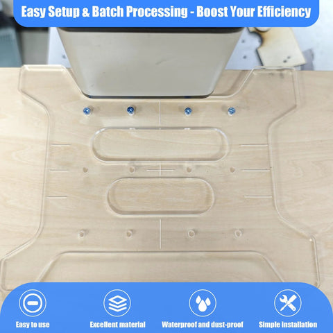 Premium Acrylic Cabinet Handle Template for Drawers and Doors shown in use on a wooden surface, highlighting precise cutout guides.