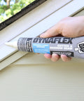 Applying Dynaflex Gutter And Narrow Seam Advanced Elastomeric Waterproof Sealant White 4.5 Oz on exterior joint