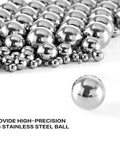 Rock Solid 3-3/4 Inch 304 Stainless Steel Bearing Ball showcasing polished surface among various sizes, ideal for smooth roll action.