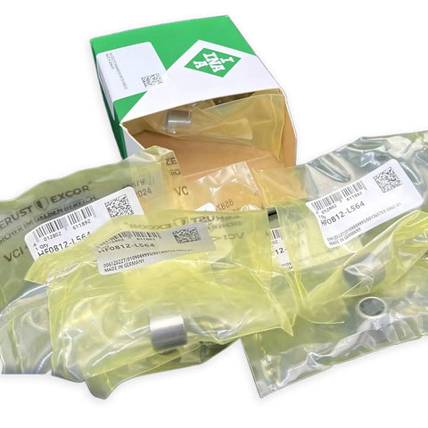 Heavy Duty One Way Needle Roller Clutch Bearing Drawn Cup Design 8X12X12 Mm in packaging, ready for auto transmissions.