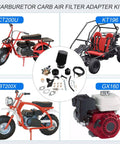 High Performance Carburetor Air Filter Adapter Jet Kit Upgrade For GX160 GX200 Predator 212cc 6.5HP Engines with mini bikes and go-kart