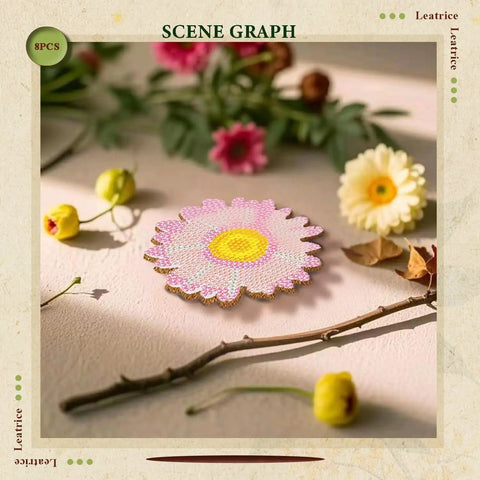 8Pc Flower Diamond Art Coasters Kit For Adults Beginners Women With Holder And Tools Includes 8 Round Diamond Painting Coasters Pen Glue Clay Plastic Trays Extra Gems For Fun DIY Home Decor