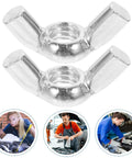 Premium Heavy Duty Steel Wing Nuts For Hurricane Shutters 20 Pack With 18 Tooth Grip view of shiny silver metal fasteners for easy installation.