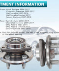 Solid As A Rock Wheel Bearing Hub Assembly Kit 513277 showing front and rear fitment information for GMC Acadia and Chevy Traverse models.